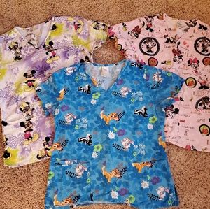 DISNEY scrub tops